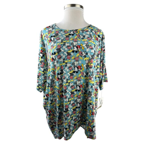 NWT LulaRoe x Disney Mickey Mouse Irma Tunic Top Short Sleeve Plus Size 3XL - Picture 4 of 15